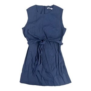 MM Lafleur Sleeveless Navy Linen Blend Tunic